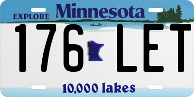 MN license plate 176LET