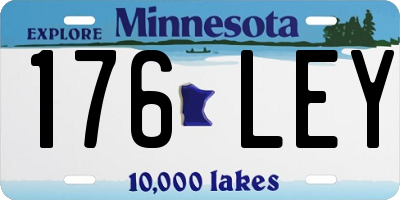 MN license plate 176LEY