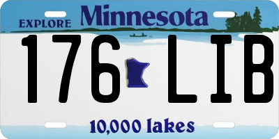 MN license plate 176LIB