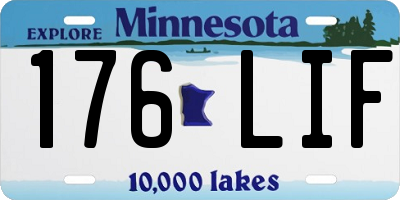 MN license plate 176LIF