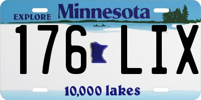 MN license plate 176LIX