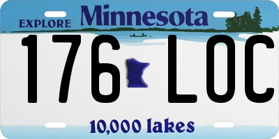 MN license plate 176LOC
