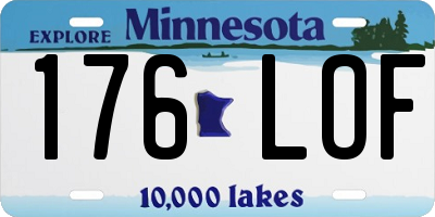 MN license plate 176LOF