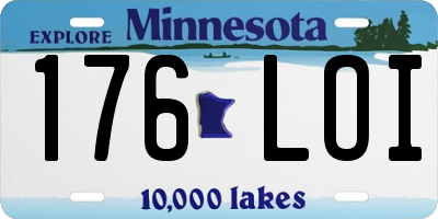 MN license plate 176LOI