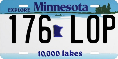 MN license plate 176LOP