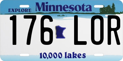 MN license plate 176LOR