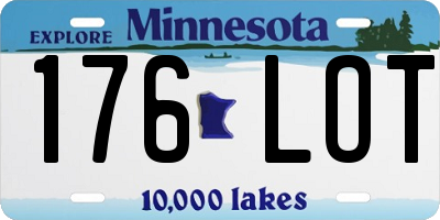MN license plate 176LOT