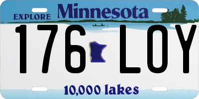 MN license plate 176LOY