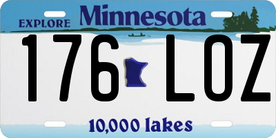 MN license plate 176LOZ