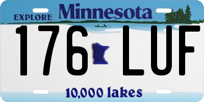 MN license plate 176LUF
