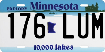 MN license plate 176LUM