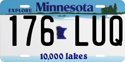 MN license plate 176LUQ