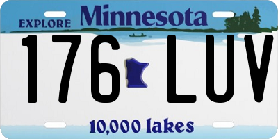 MN license plate 176LUV