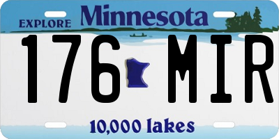 MN license plate 176MIR