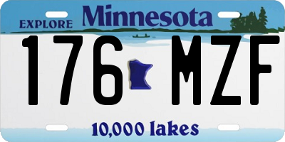 MN license plate 176MZF