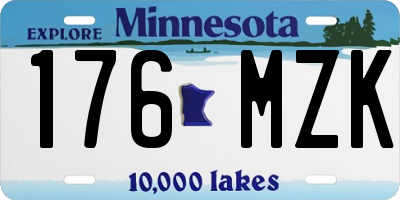 MN license plate 176MZK