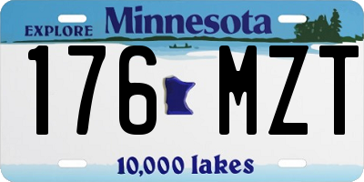 MN license plate 176MZT