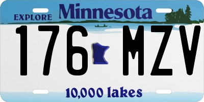 MN license plate 176MZV