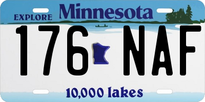 MN license plate 176NAF