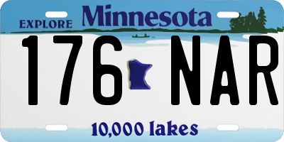 MN license plate 176NAR