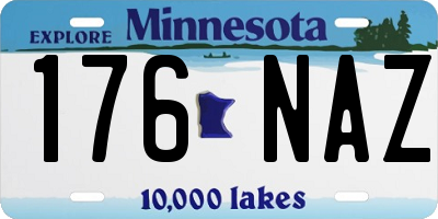 MN license plate 176NAZ