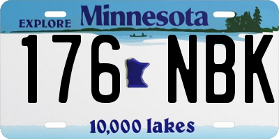 MN license plate 176NBK