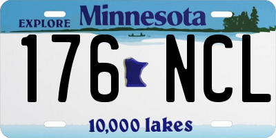 MN license plate 176NCL