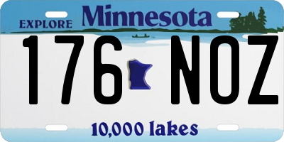 MN license plate 176NOZ