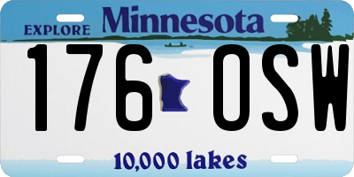 MN license plate 176OSW