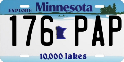 MN license plate 176PAP