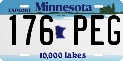 MN license plate 176PEG