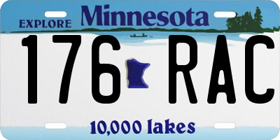 MN license plate 176RAC