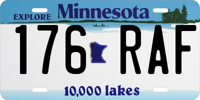 MN license plate 176RAF