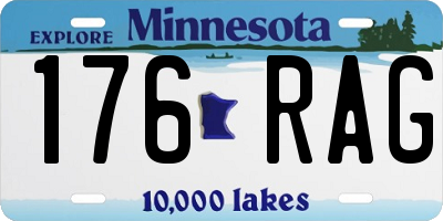 MN license plate 176RAG