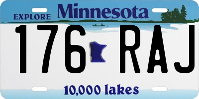 MN license plate 176RAJ