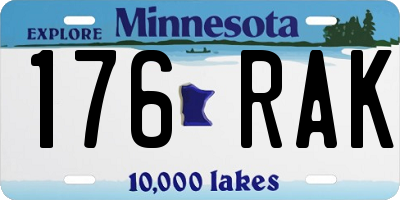 MN license plate 176RAK