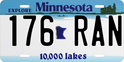 MN license plate 176RAN