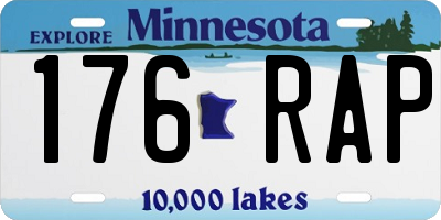 MN license plate 176RAP