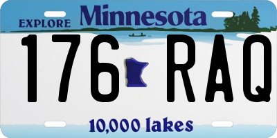 MN license plate 176RAQ