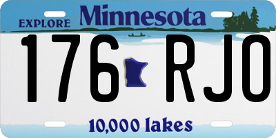 MN license plate 176RJO