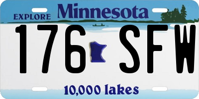 MN license plate 176SFW