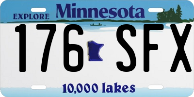 MN license plate 176SFX