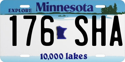 MN license plate 176SHA