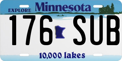 MN license plate 176SUB