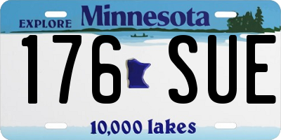 MN license plate 176SUE
