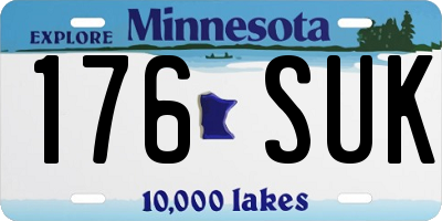 MN license plate 176SUK