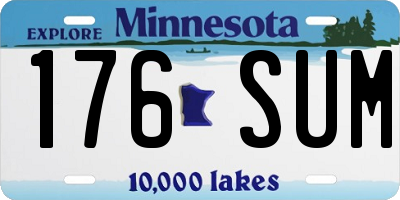 MN license plate 176SUM