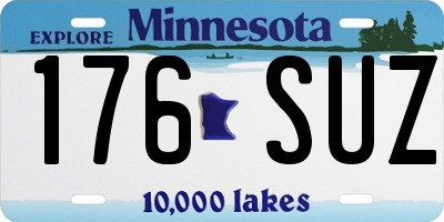 MN license plate 176SUZ
