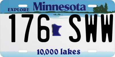MN license plate 176SWW