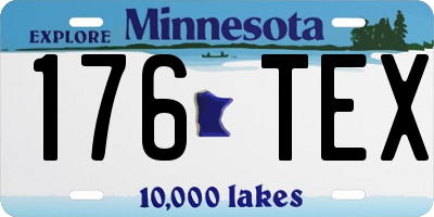 MN license plate 176TEX